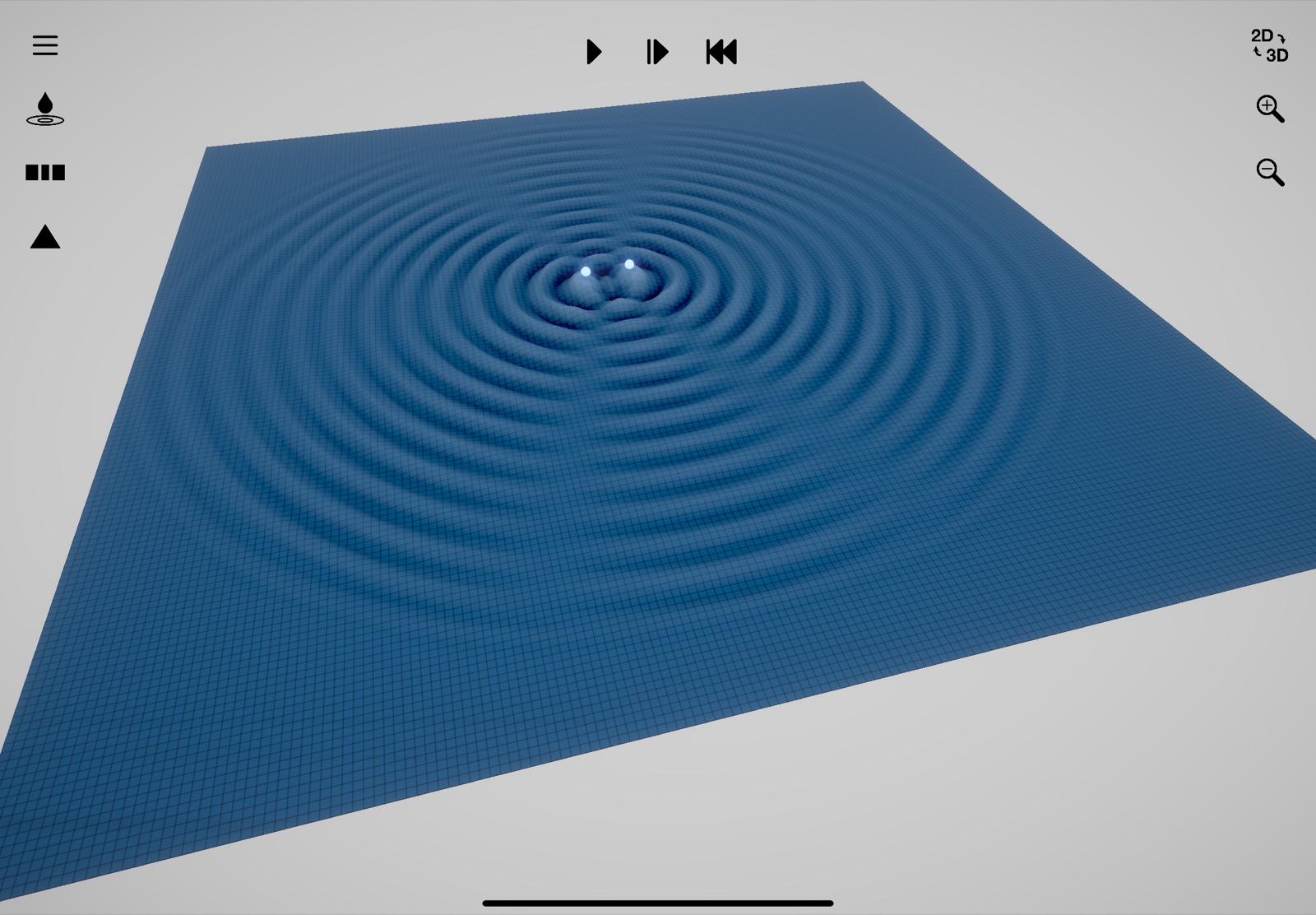 Huygens3D – Ausbreitung von Kreiswellen in der 3D-Wellenwanne